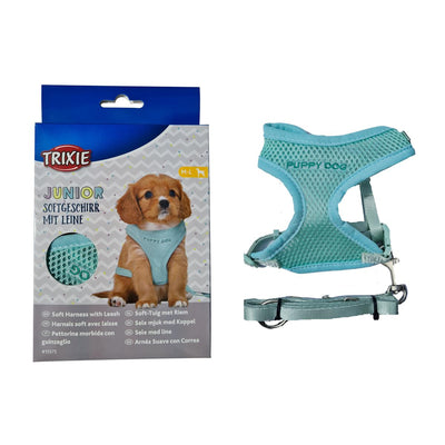 Trixie Junior Soft Harness M-L 10mm 2mt Turquoise