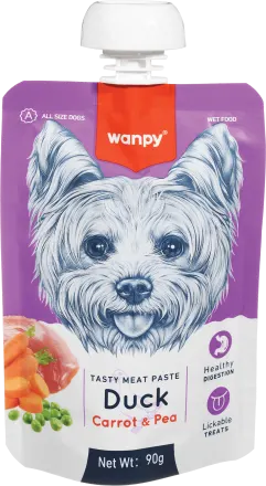 Wanpy Dog Tasty Paste Duck Carrot & Pea 90g