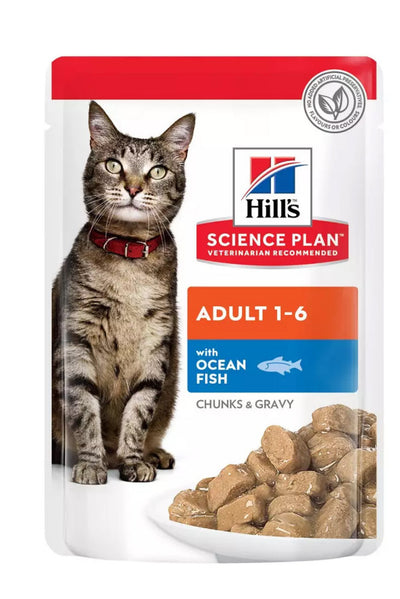 Hills Cat SP Adult 1-6 Wet Chunks & Gravy Ocean Fish 85gr