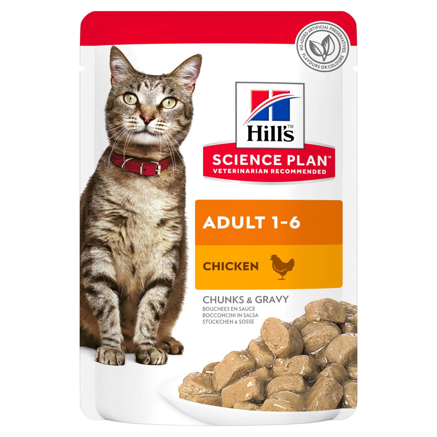 Hills Cat SP Adult 1-6 Wet Chunks & Gravy Chicken 85gr