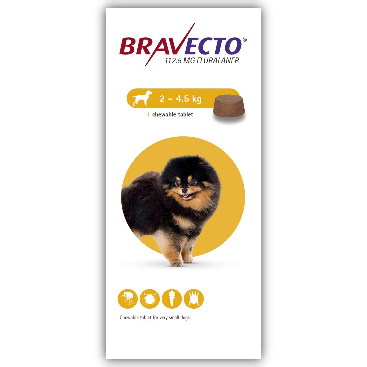 MSD Dog Bravecto 112.5mg 2-4.5kg  1tab