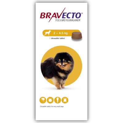 MSD Dog Bravecto 112.5mg 2-4.5kg  1tab