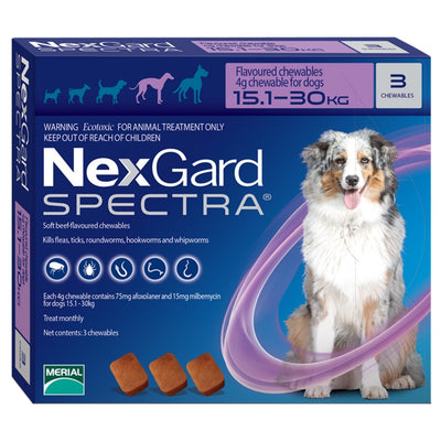 Boehringer Dog Nexgard Spectra 15-30Kg 75+15mg 3 Tabs