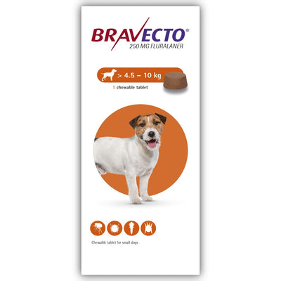 MSD Dog Bravecto 250mg 4.5-10kg  1tab