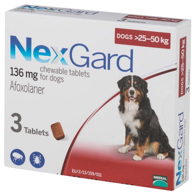 Boehringer Dog Nexgard 25-50Kg 136mg 3 Tabs