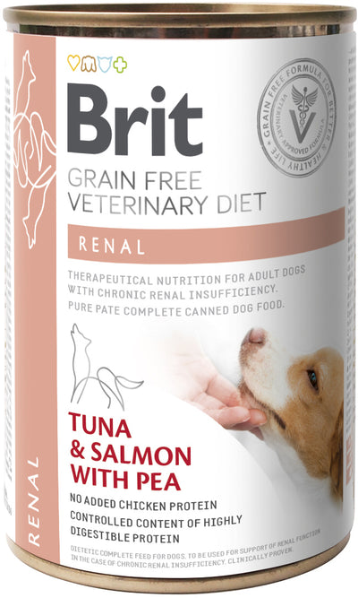 Brit Dog VD Renal Tuna Salmone & Pea Wet 400gr