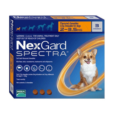 Boehringer Dog Nexgard Spectra 2-3.5Kg 9+2mg 3 Tabs