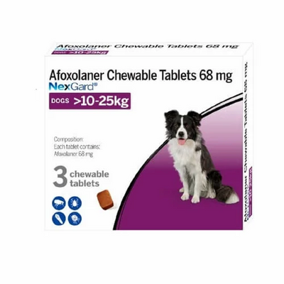 Boehringer Dog Nexgard 10-25Kg 68mg 3 Tabs