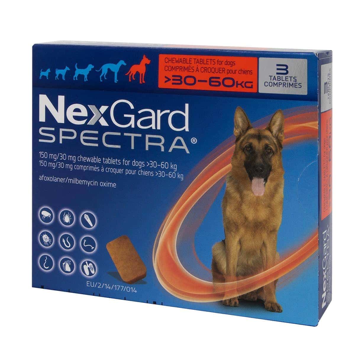 Boehringer Dog Nexgard Spectra 30-60Kg 150+30mg 3 Tabs