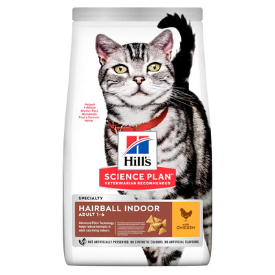 Hills Cat SP Hairball Indoor Adult 1-6yrs Dry Chicken 1.5Kg